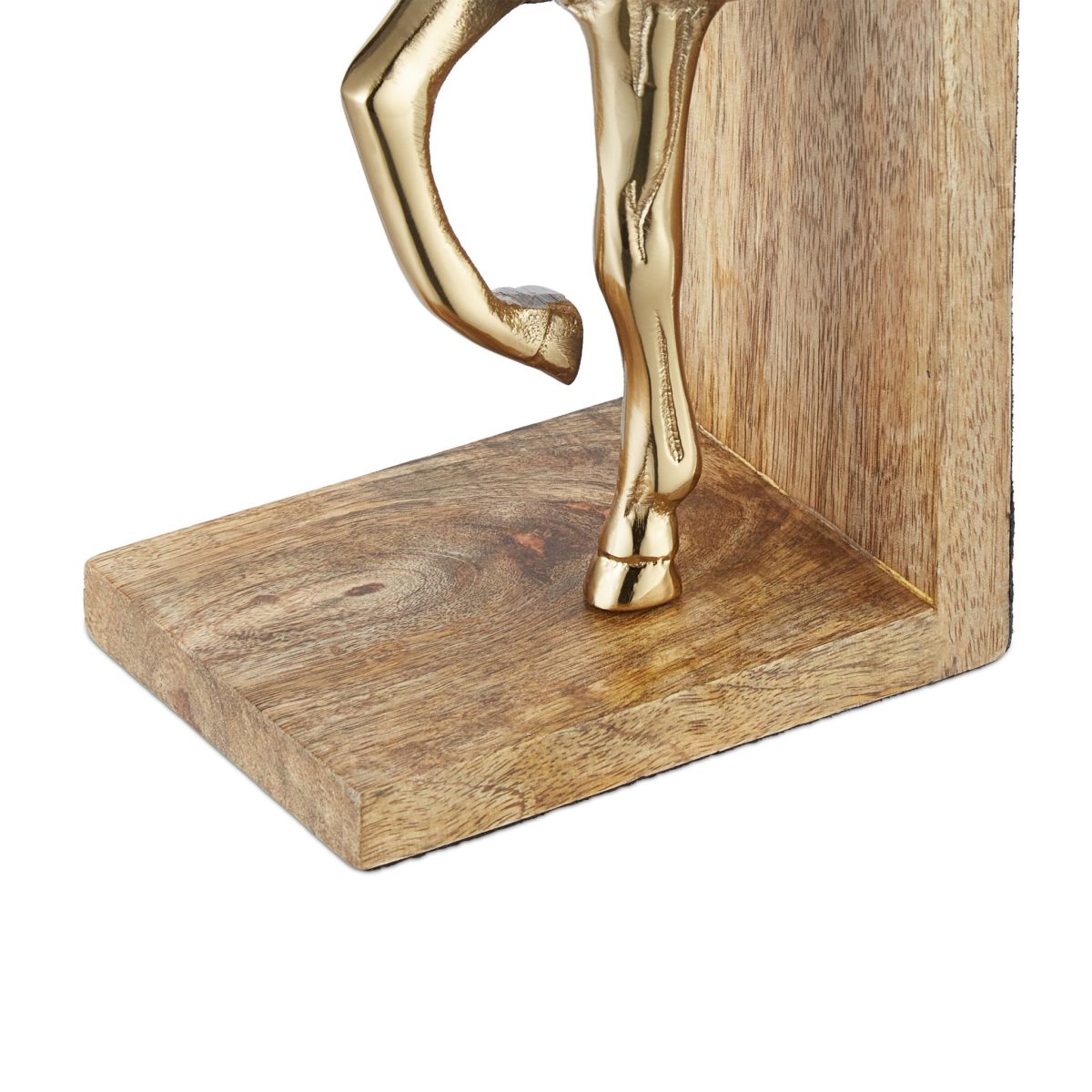 Set 2 suporturi opritoare pentru carti, forma cal, din aluminiu si MDF, 26,5 x 9 x 13 cm - imagine 7