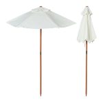 Set mobilier de gradina pentru copii, masa cu 4 scaune si umbrela, lemn de brad, 56 x 112 x 112 cm - imagine 7