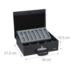 Caseta bani pentru bancnote si monede, Relaxdays, 10,5 x 36 x 27,5 cm - imagine 4