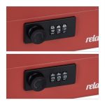 Caseta bani pentru bancnote si monede, Relaxdays, rosu, 8.5 x 25 x 19 cm - imagine 8