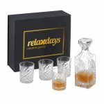 Set de whisky cu carafa si pahare, 800 ml carafa, 310 ml pahar, sticla, transparent