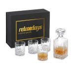 Set de whisky cu carafa si pahare, 650 ml carafa, 330 ml pahar, sticla, transparent