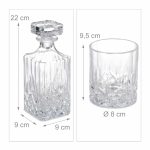 Set de whisky cu carafa si pahare, 650 ml carafa, 330 ml pahar, sticla, transparent - imagine 2