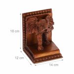 Set 2 suporturi opritoare pentru carti, figurina elefant, polirasina, 18 x 12 x 14 cm - imagine 4