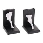 Set 2 suporturi opritoare de carti, figurine umane, polirasina, 14,5 x 12 x 9,5 cm