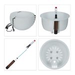 Set 2 ghivece suspendate, sistem de stocare a apei, indicator de nivel al apei, plastic/fier, alb, 54 x 18,5 cm - imagine 6