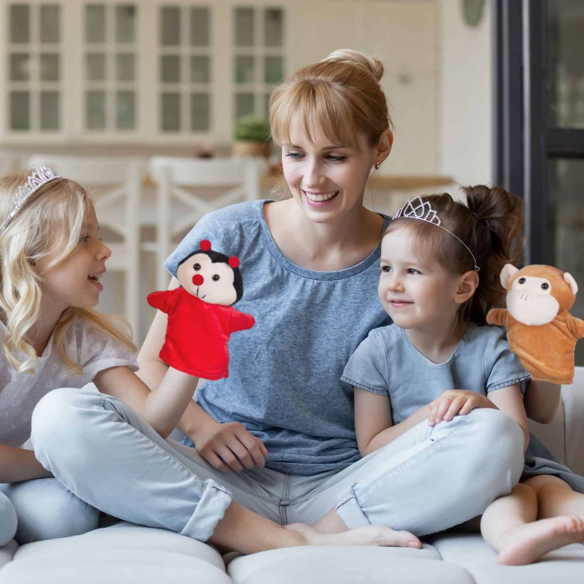 Set marionete animate pentru copii, 4 piese, poliester - imagine 3