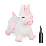 Jumper de cauciuc cu husa textila, unicorn, pompa de aer inclusa, 48 x 27 x 52 cm