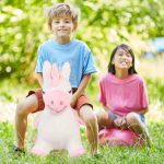 Jumper de cauciuc cu husa textila, unicorn, pompa de aer inclusa, 48 x 27 x 52 cm - imagine 5