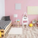 Masa de toaleta "Sophia" cu scaun si oglinda pentru copii, alba, 110 x 50 x 30 cm, Relaxdays - imagine 3