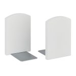 Suport opritor pentru carti, 2 bucati, din bambus, alb, 18 x 12 x 12 cm