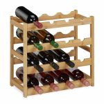 Suport pentru sticle de vin, capacitate 16 sticle, bambus, 42,5 x 45 x 23,5 cm