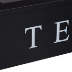 Cutie pentru ceai, 9 compartimente, bambus/acril, negru, 9 x 23,5 x 23,5 cm - imagine 8