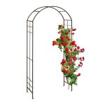 Arcada metalica pentru flori cataratoare, bronz, 224 x 110 x 41 cm, Relaxdays
