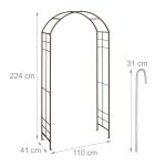 Arcada metalica pentru flori cataratoare, bronz, 224 x 110 x 41 cm, Relaxdays - imagine 4