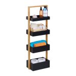 Etajera universala cu 4 rafturi, bambus/MDF, 88 x 30 x 18 cm