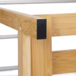 Suport pentru prosoape, raft cu tava, 3 bare, 4 carlige laterale, din bambus, 90 x 51 x 30,5 cm - imagine 8