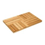 Covoras de baie din bambus, antiderapant, natur, 3,5 x 61 x 40 cm