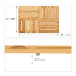 Covoras de baie din bambus, antiderapant, natur, 3,5 x 61 x 40 cm - imagine 4
