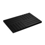 Covoras de baie din bambus, antiderapant, negru, 3,5 x 61 x 40 cm