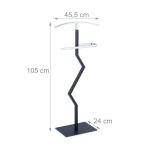 Portmantou din otel, negru/argintiu, 105 x 45,5 x 24 cm - imagine 4
