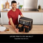 Friteuza cu aer cald Ninja, 2 compartimente mari de prajire, 6 functii, 9,5 litri, cupru/negru - imagine 2