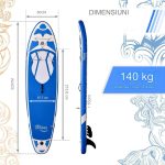 Placa de surf, Physionics, Sup gobflabila, 320x80x15cm, albastru - imagine 7