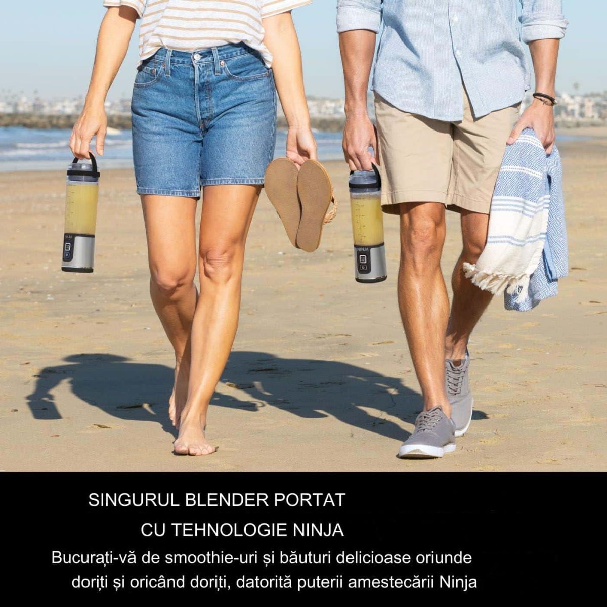 Blender Ninja, portabil, reincarcabil prin USB-C, 530 ml, negru/gri - imagine 5