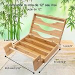 Dispenser de bucatarie 4 in 1, pentru rola de hartie si folie alimentara, 35.7 x 24.5 x 7.62 cm, natur - imagine 5