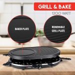 Gratar electric de masa, cu 8 mini tigai si spatule, 1200 W, fonta, 12 x 32 x 47 cm, - imagine 5