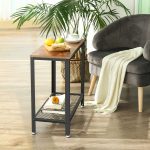 Consola, VASAGLE, Raft cu 3 etaje, pentru sufragerie, stil industrial, maro rustic si negru, 101,5 x 35 x 80 cm - imagine 5