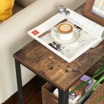 Consola, VASAGLE, Raft cu 3 etaje, pentru sufragerie, stil industrial, maro rustic si negru, 101,5 x 35 x 80 cm - imagine 7