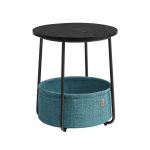 Masa rotunda pentru cafea, 45 x 45 x 50 cm, negru/turcoaz - imagine 3