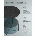 Masa rotunda pentru cafea, 45 x 45 x 50 cm, negru/turcoaz - imagine 2