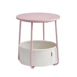 Masa rotunda pentru cafea, 45 x 45 x 50 cm, roz/crem - imagine 3