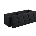 Taburet pliabil, cu spatiu de depozitare, 110 x 38 x 38 cm, negru