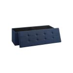 Taburet pliabil, cu spatiu de depozitare, 110 x 38 x 38 cm, albastru - imagine 9