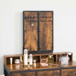 Masa de toaleta pentru machiaj "Olivia" cu oglinda si taburet, maro vintage, 40 x 90 x 141 cm, Kraftpunkt - imagine 4