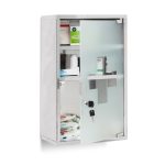 Dulap pentru medicamente XL, Inox, Relaxdays, 50.5 x 30 x 18 cm