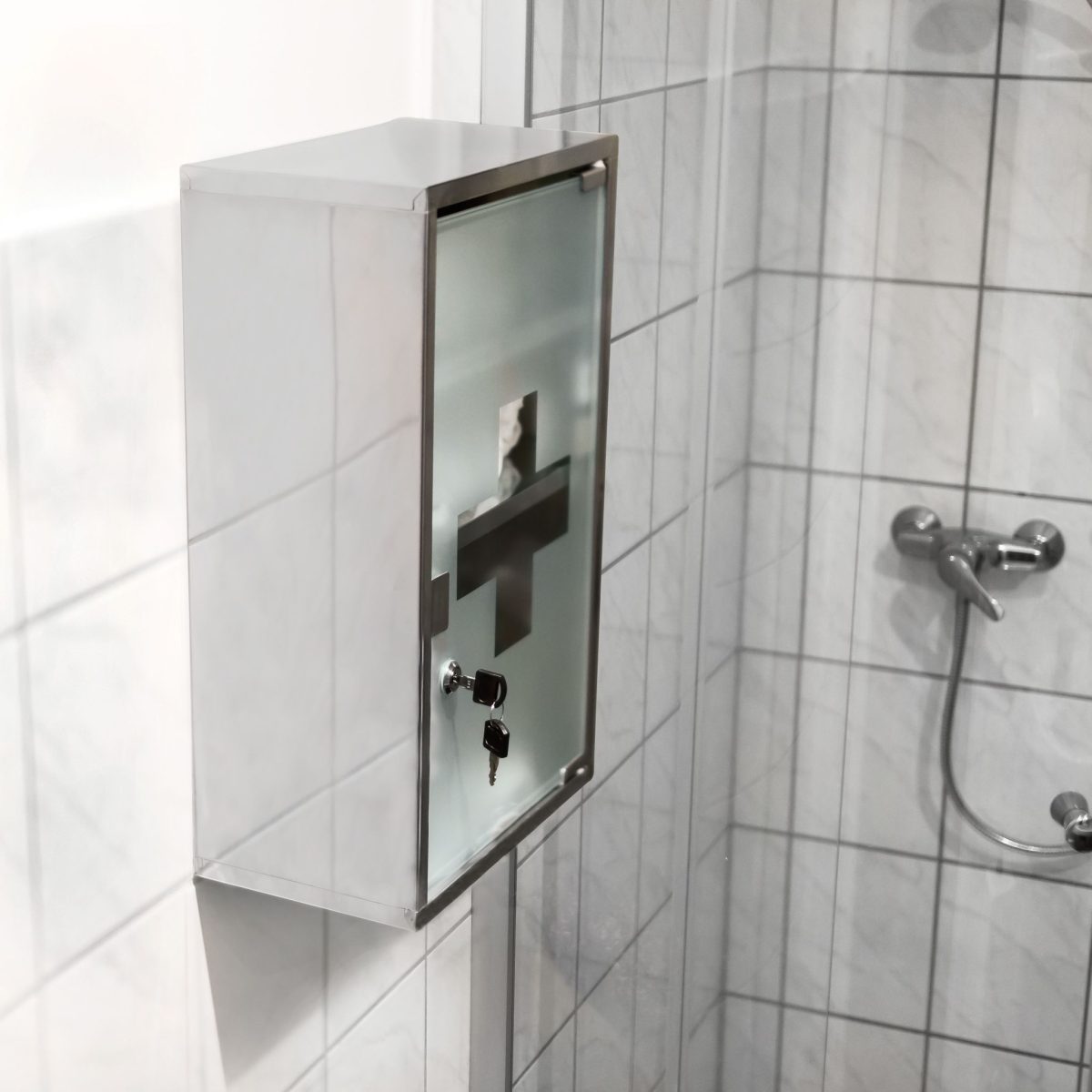 Dulap pentru medicamente XL, Inox, Relaxdays, 50.5 x 30 x 18 cm - imagine 2