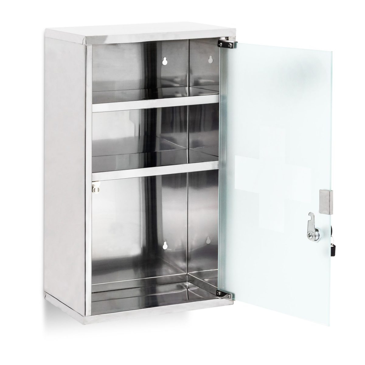 Dulap pentru medicamente XL, Inox, Relaxdays, 50.5 x 30 x 18 cm - imagine 3