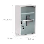 Dulap pentru medicamente XL, Inox, Relaxdays, 50.5 x 30 x 18 cm - imagine 4