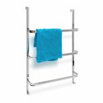 Suport suspendat pentru prosoape, 3 bare, otel cromat, 85 x 54 x 11,5 cm