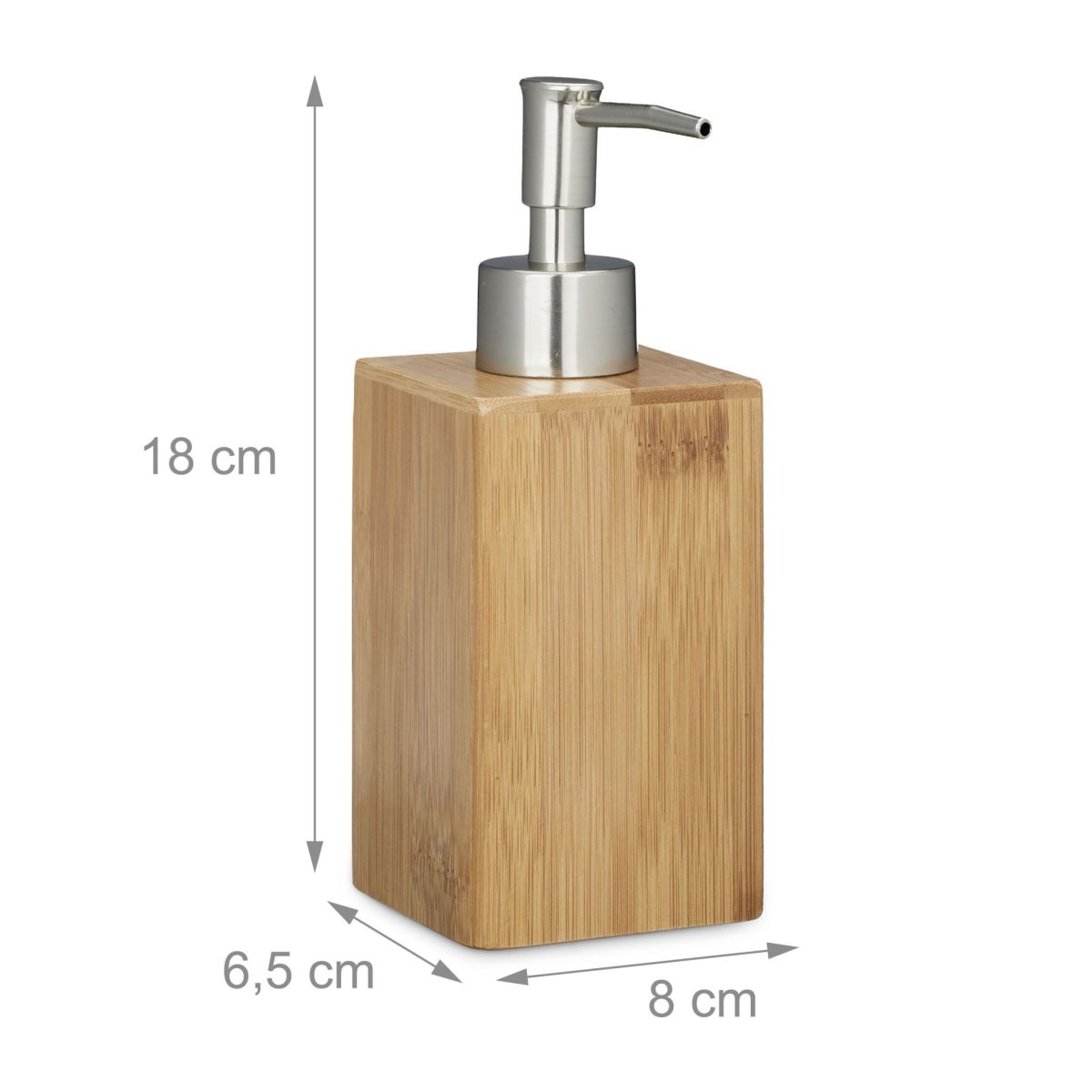 Dispenser sapun Relaxdays, bambus, 240 ml - imagine 3