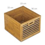 Dulap universal cu 3 sertare si roti, din bambus si MDF, 92 x 41 x 41 cm - imagine 5