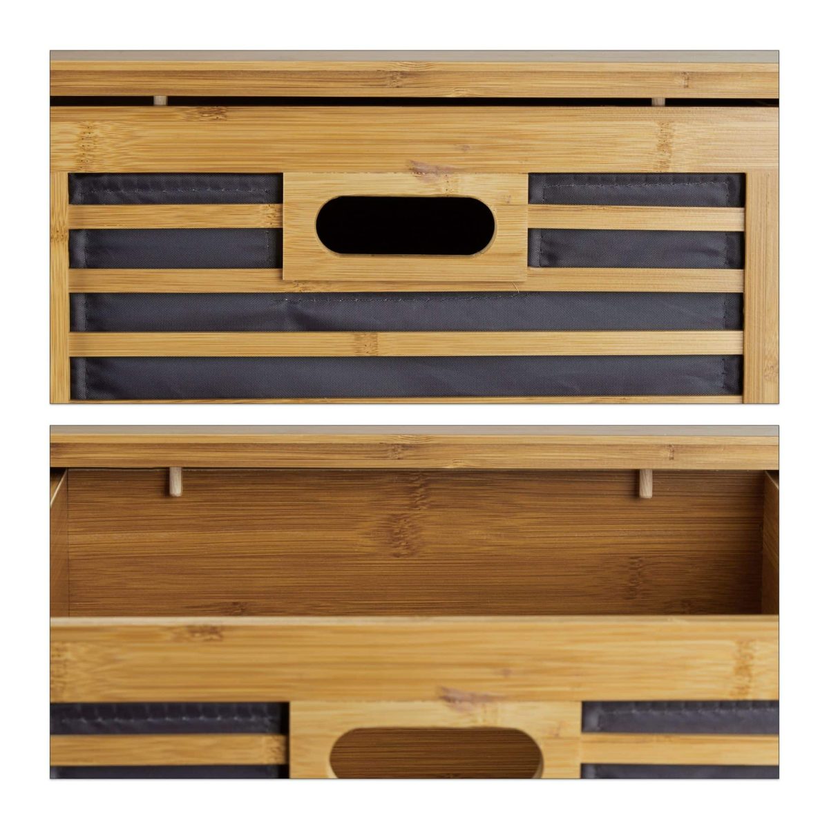 Dulap universal cu 3 sertare si roti, din bambus si MDF, 92 x 41 x 41 cm - imagine 7