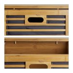 Dulap universal cu 3 sertare si roti, din bambus si MDF, 92 x 41 x 41 cm - imagine 7