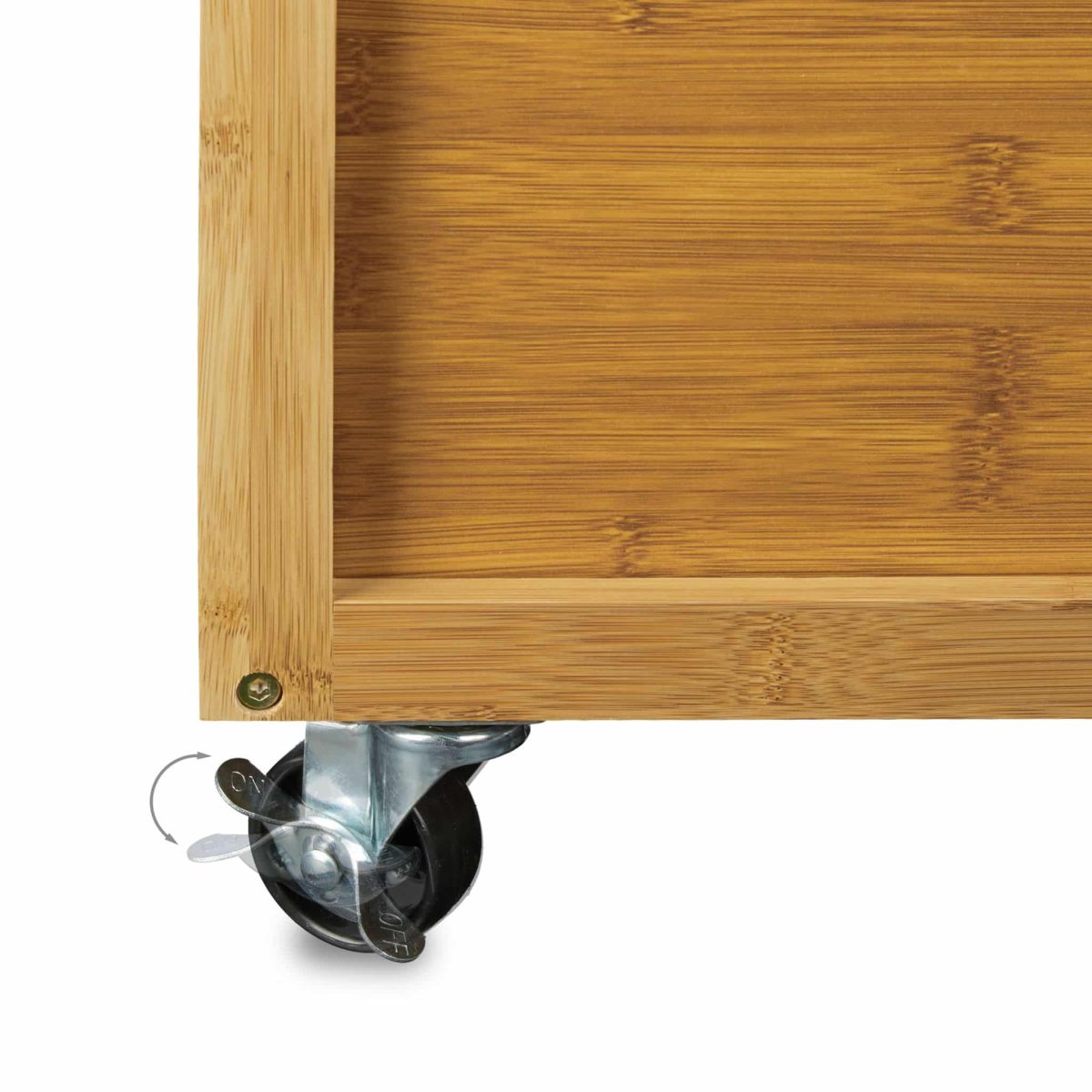 Dulap universal cu 3 sertare si roti, din bambus si MDF, 92 x 41 x 41 cm - imagine 8