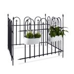 Gard gradina Vintage, 4 placi, cu infigere in sol,metal, 4,8 m