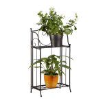 Suport metalic pentru flori, dimensiuni 64,5 x 33,5 x 18 cm, Relaxdays